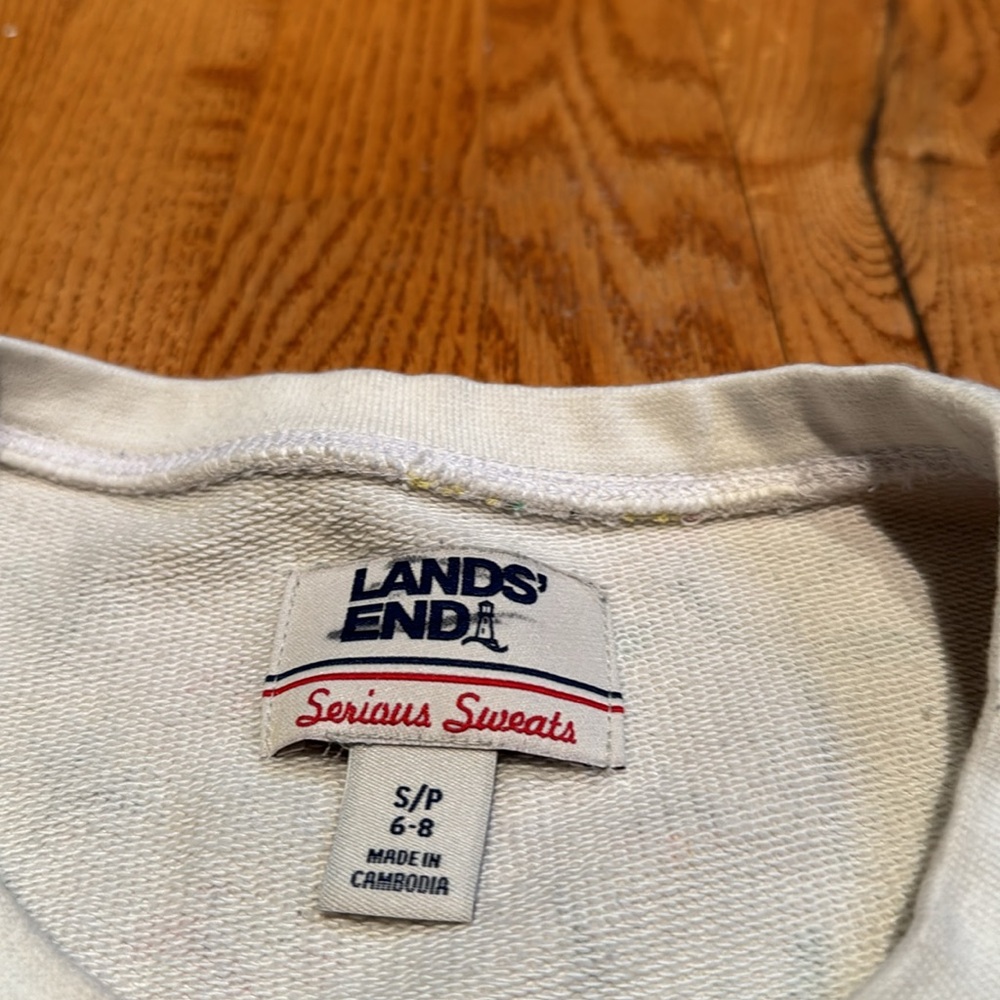 Land’s End Serious Sweats vintage wildflowers crew neck sweatshirt size small - Picture 2 of 5